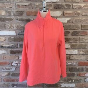 OLD NAVY Women’s Neon Coral 1/4 Zip Pullover Fleece Jacket L
